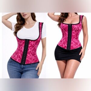 PINK CORSET Crushed Velvet Corset Bustier, Size 32 Very Stretchy